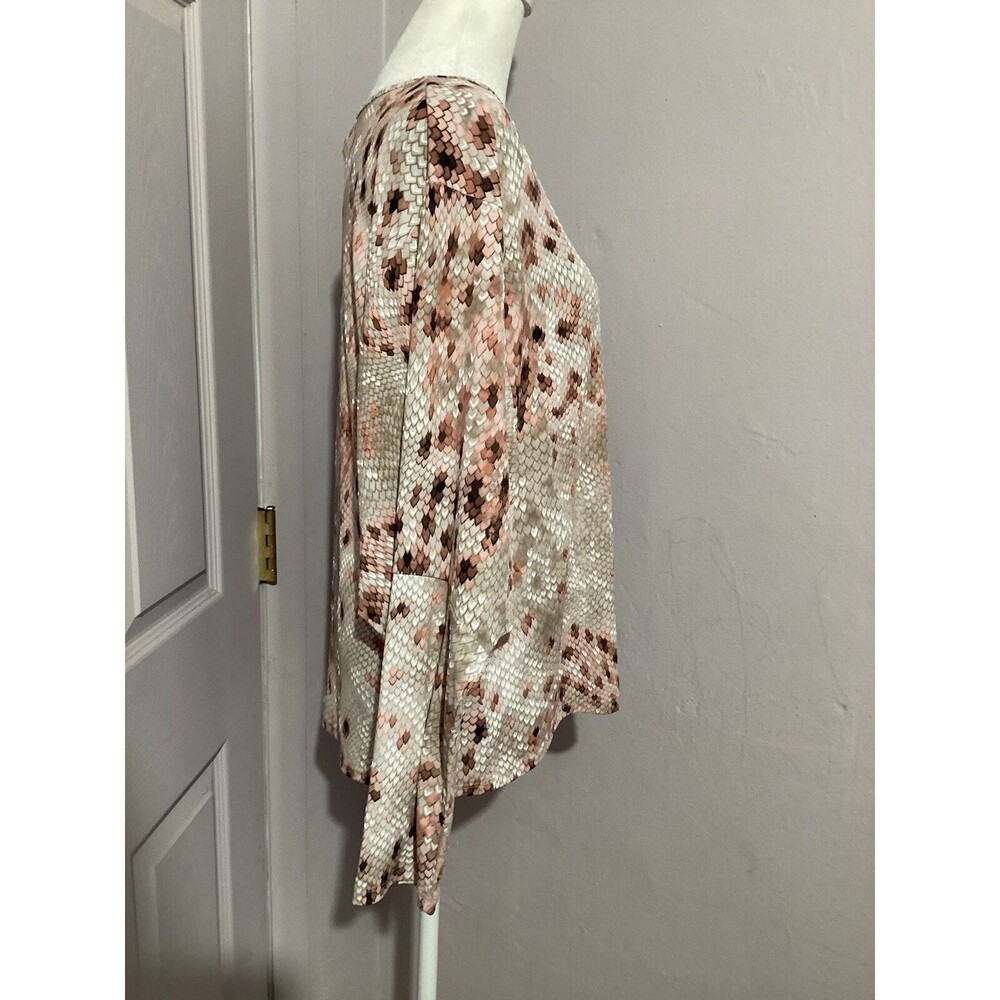 Clara Sun Woo Reptile Print Long Sleeve Pullover Blouse L - Picture 3 of 6